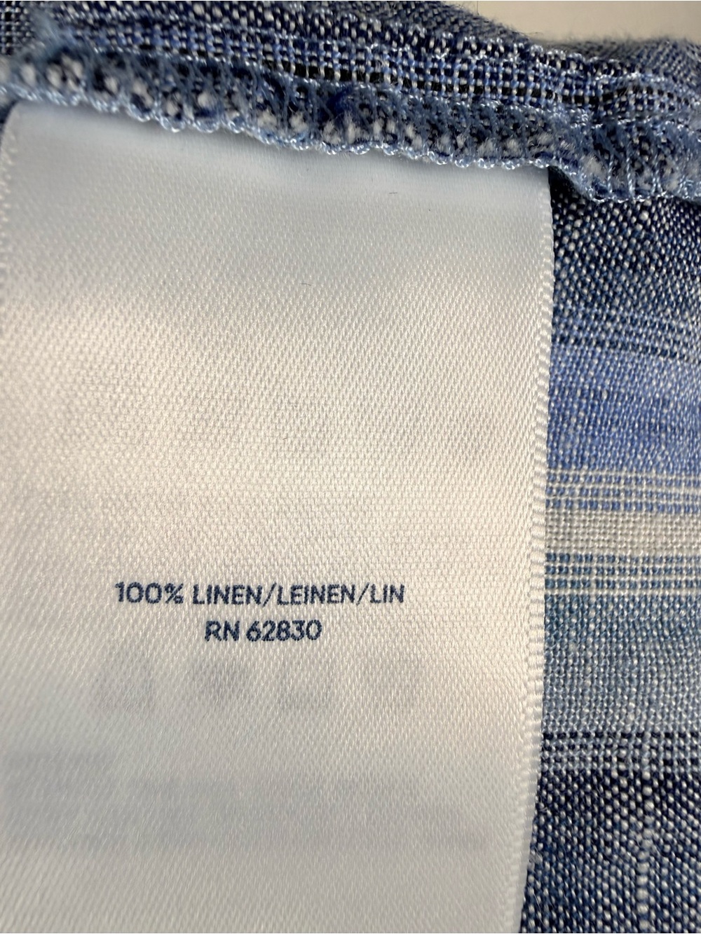 Lands’ End 100% Linen Tunic Shirt Blue Striped Oversized Beachy Coastal Size L - Picture 7 of 10